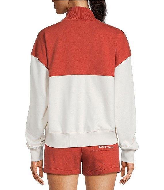 Sweaty Betty Revive Organic Cotton Coordinating Stand Collared Half-Zip Crop Sweatshirt Product Image