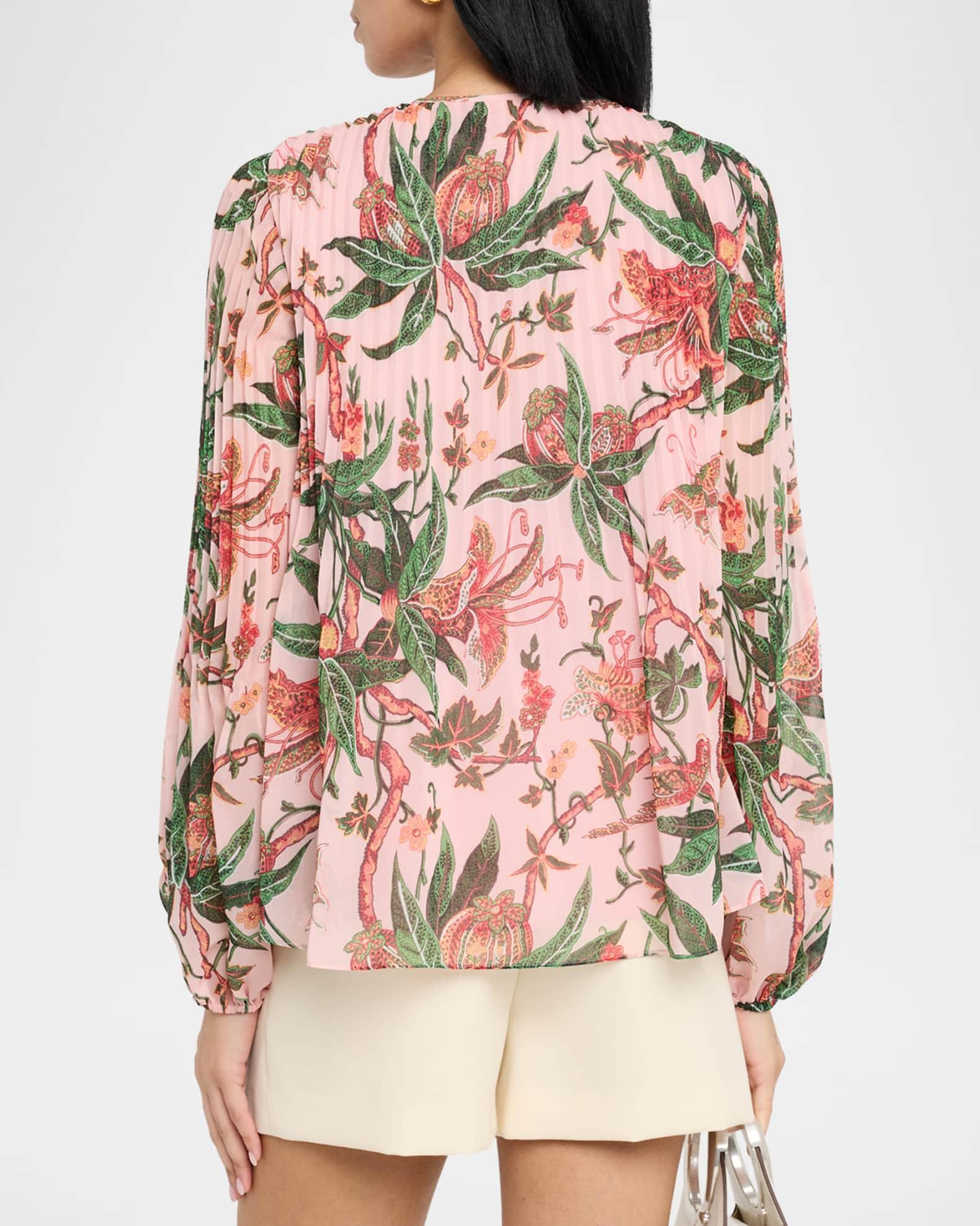 Helen Pleated Floral-Print Blouse Product Image