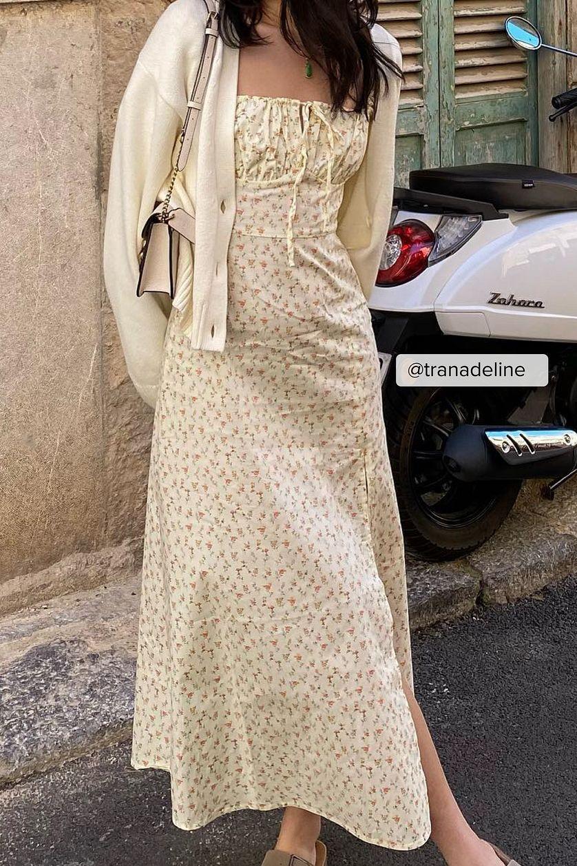 Cups Detail Cotton Midi Dress Product Image