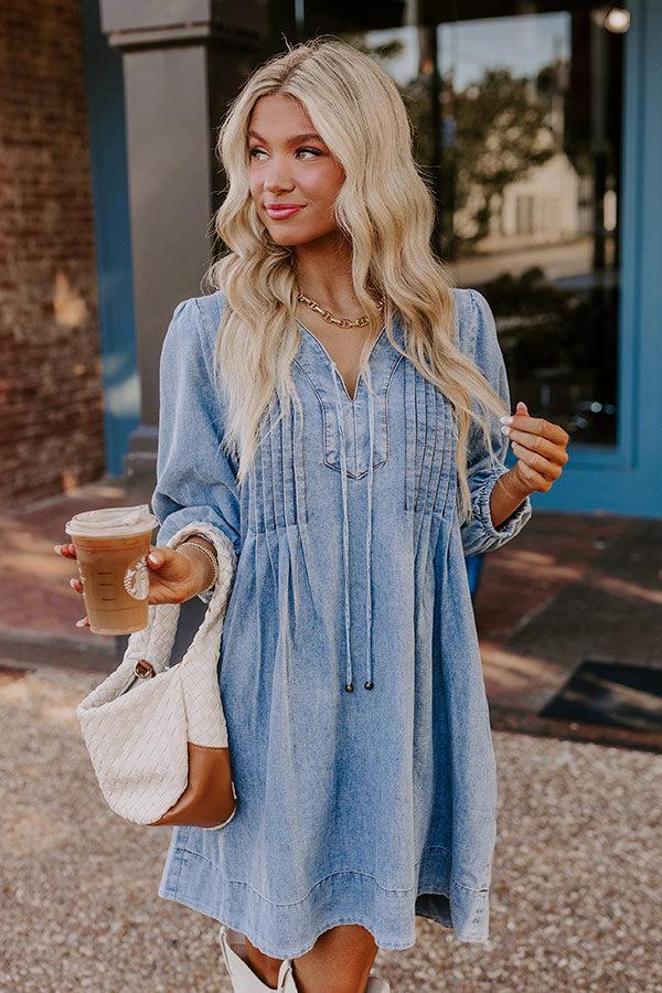 Fate Would Have It Denim Mini Dress Product Image