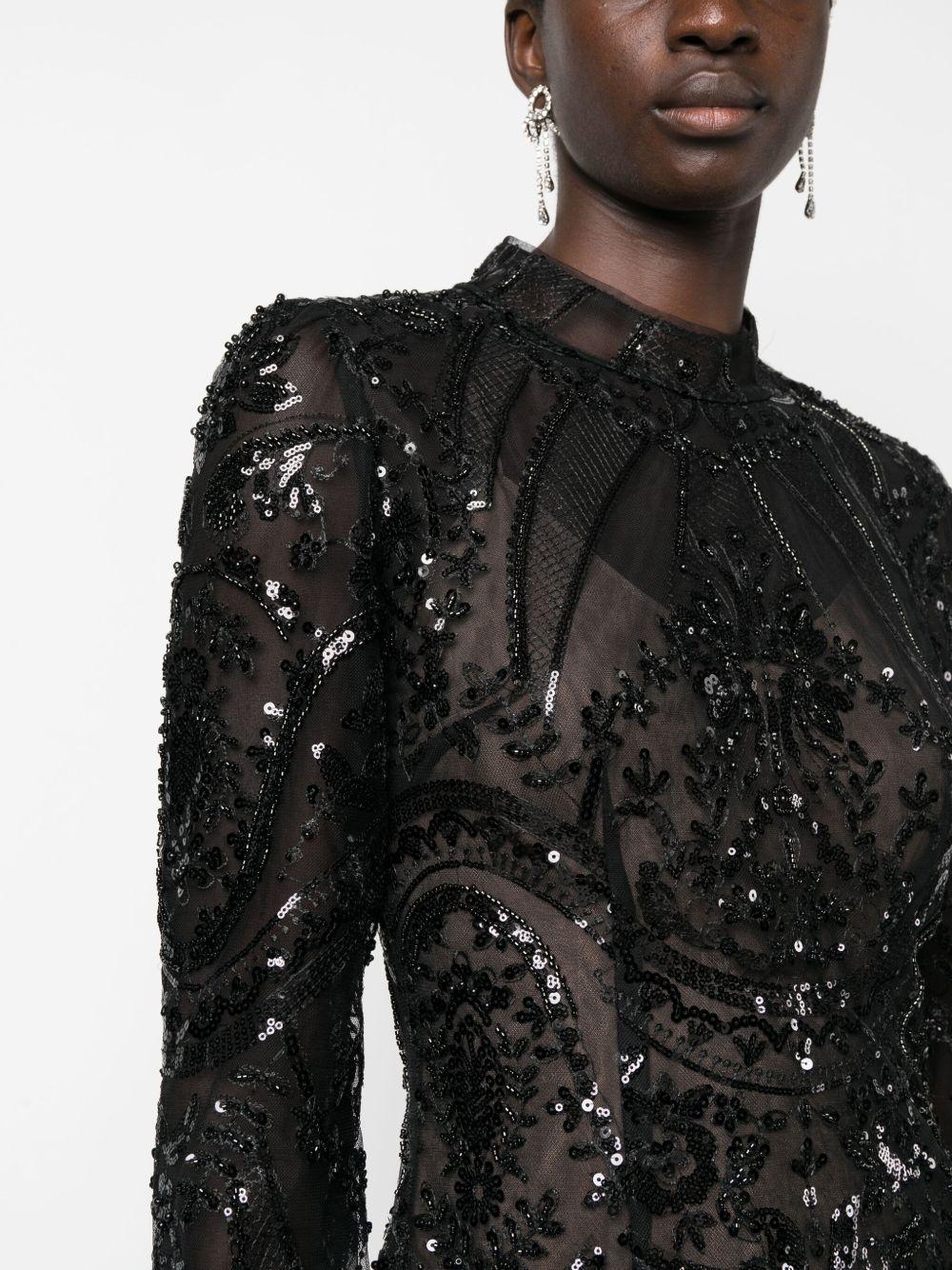 Paisley sequin-embellished midi dress Product Image