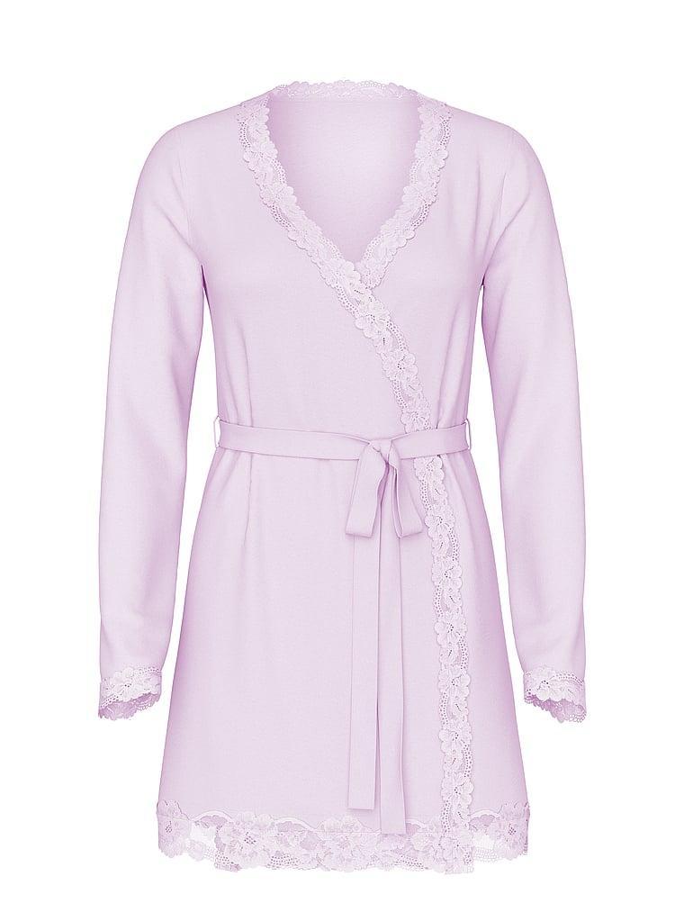 Modal Soft Lace-Trim Wrap Robe Product Image