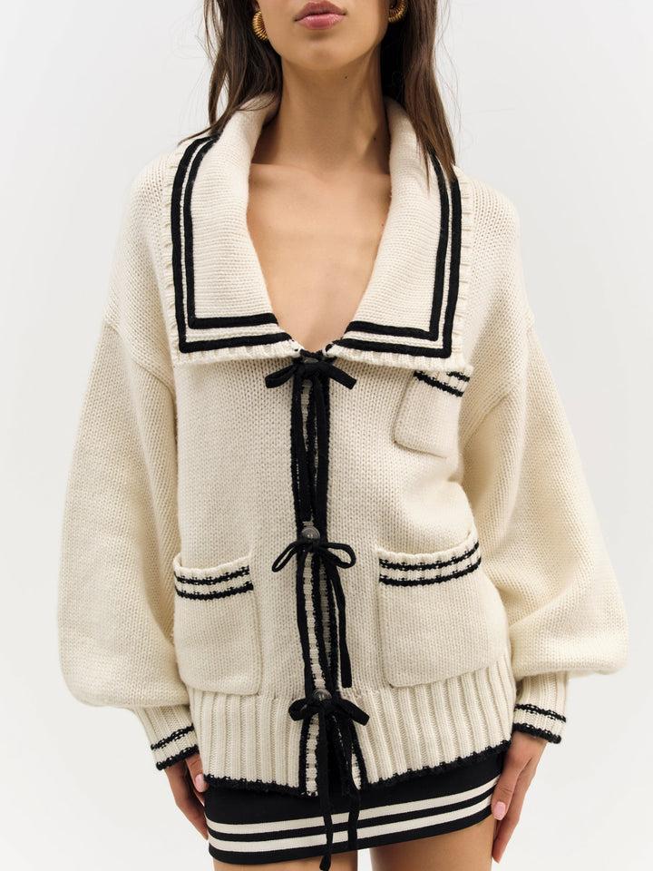 Marina Knit Cardigan — Ivory Product Image