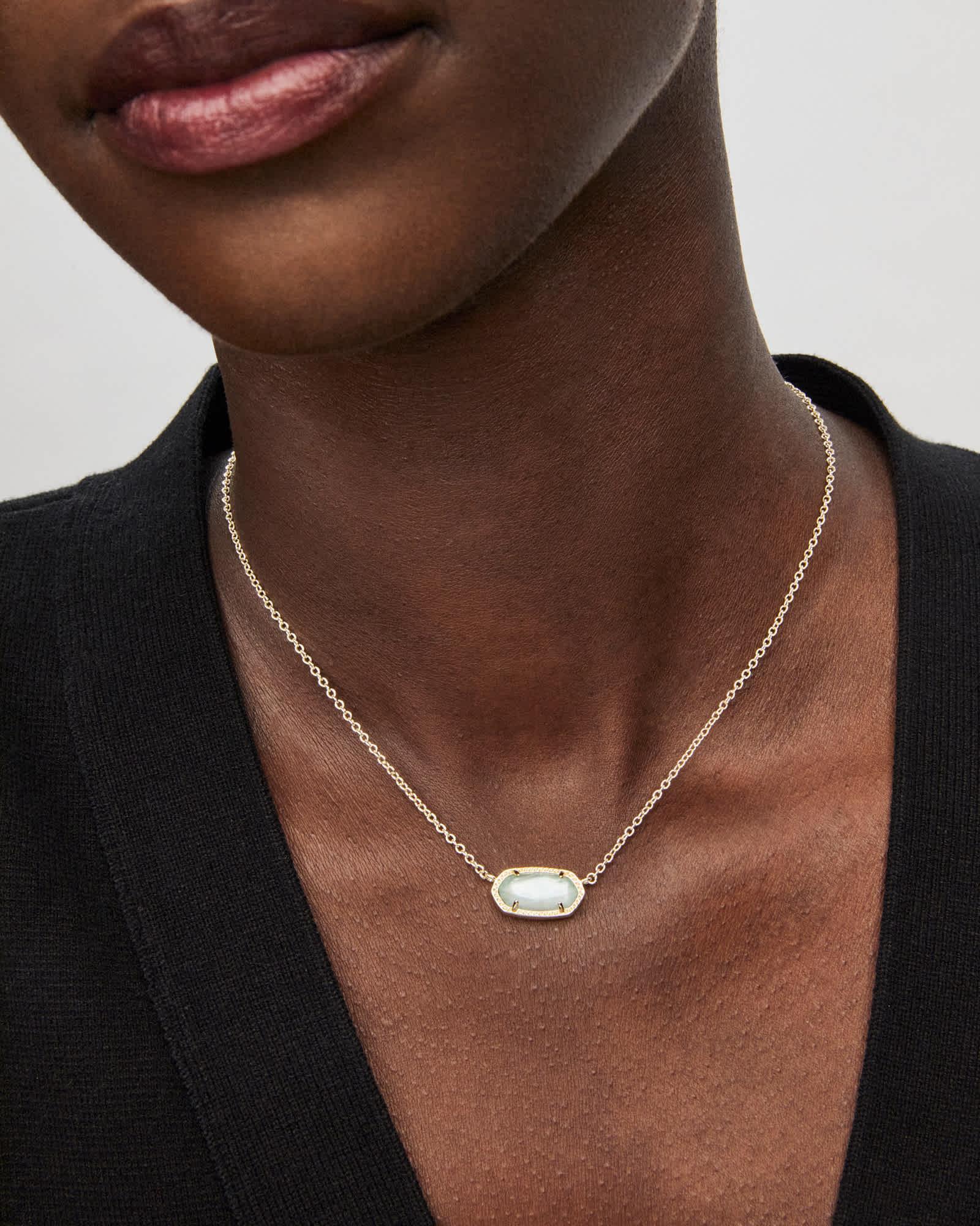 Elisa Silver Pendant Necklace in Light Blue Illusion Product Image