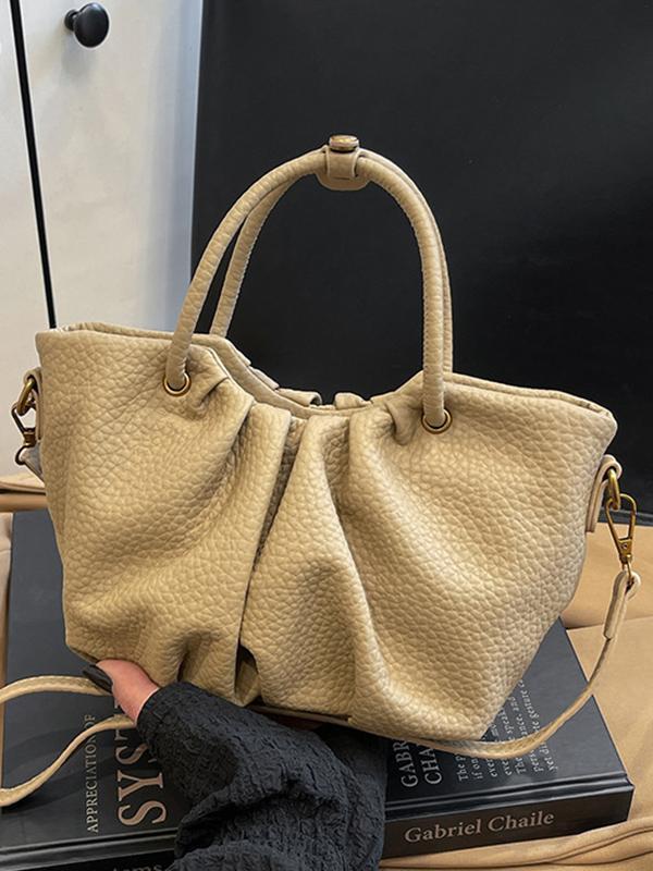 Pleated Solid Color Zipper Crossbody Bags Handbags Product Image