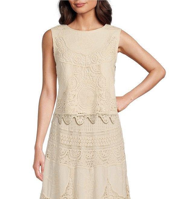 Reba Crochet Scoop Neck Coordinating Sleeveless Top Product Image