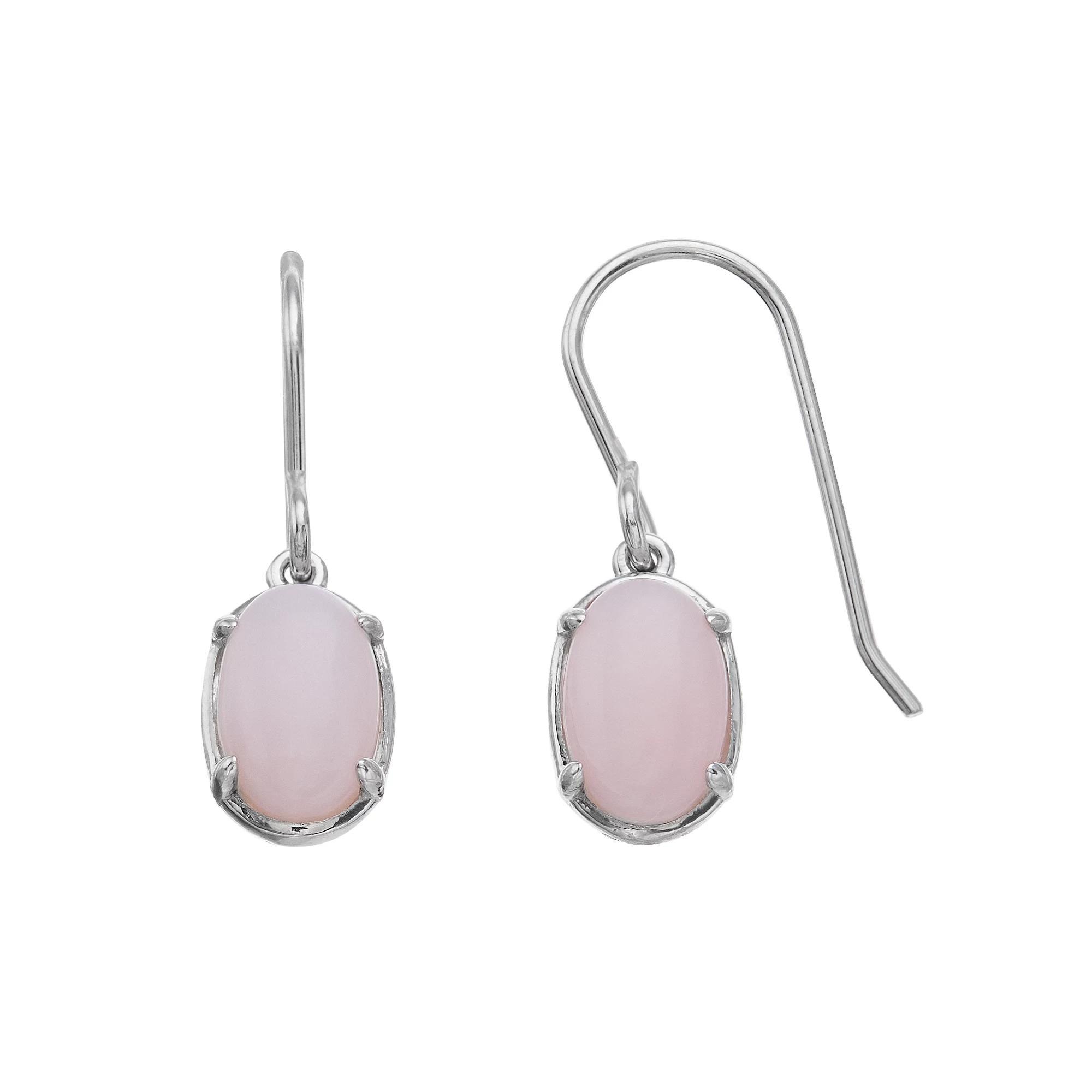SIRI USA by TJM Sterling Silver Pink Opal Drop Earrings, Women's Product Image