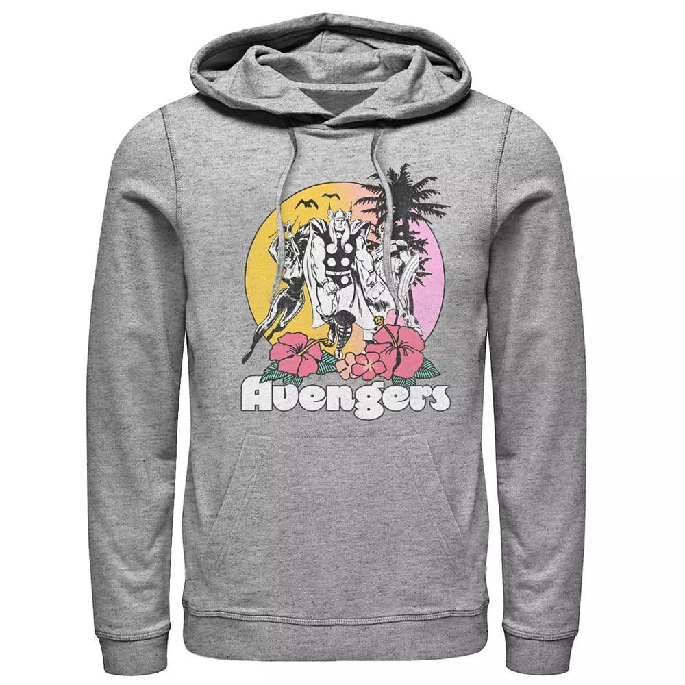 Men's Marvel Avengers Walking Into The Sunset Poster Hoodie, Size: Medium, Athletic Grey Product Image
