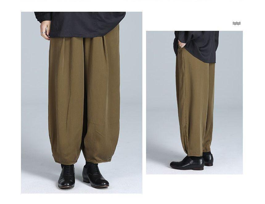 Elastic Waist Plain Harem Pants Product Image