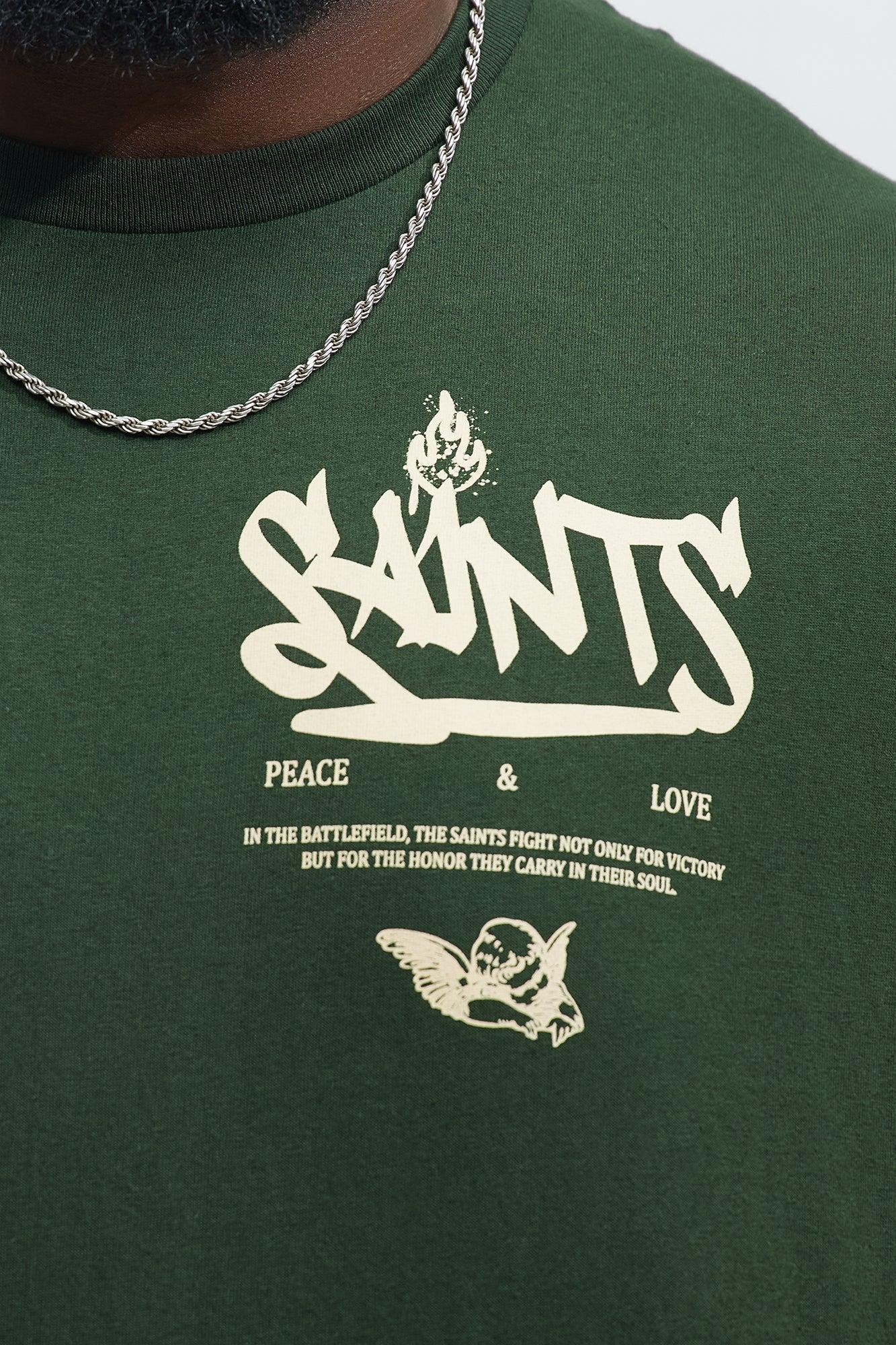 Saints Drip Short Sleeve Tee - Green Product Image