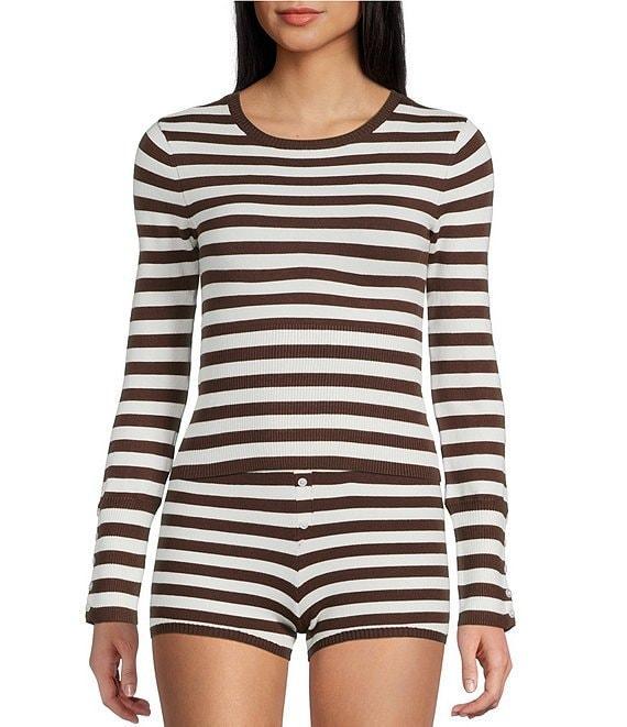 GB Striped Long Sleeve Coordinating Knit Sweater Product Image