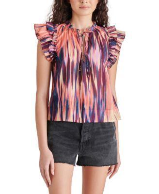 Steve Madden Womens Kailani Flutter-Sleeve Top Product Image