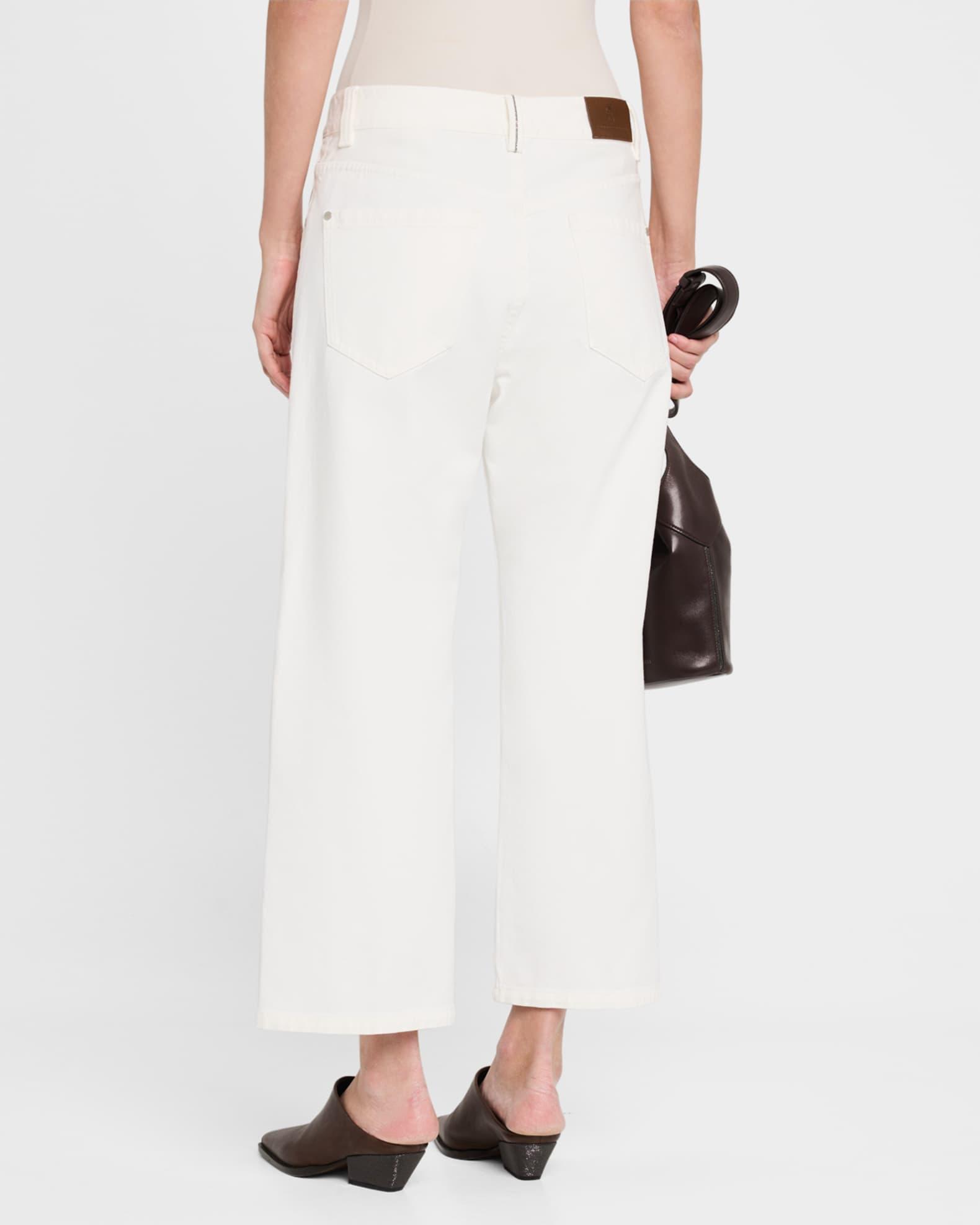 Soft Curved Wide-Leg Denim Jeans Product Image
