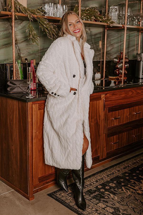 London Fog Plush Coat in Cream Product Image
