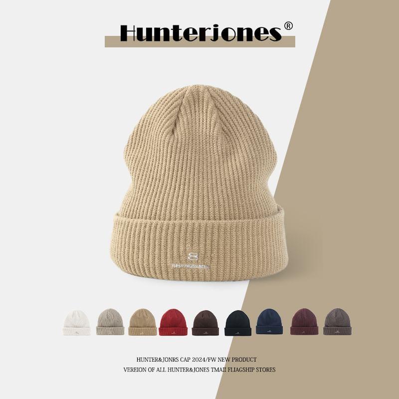 Number Embroidered Knit Beanie Product Image