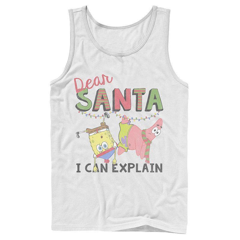 Men's Nickelodeon SpongeBob SquarePants Santa I Can Explain Graphic Tank Top, Size: Small, Blue Product Image