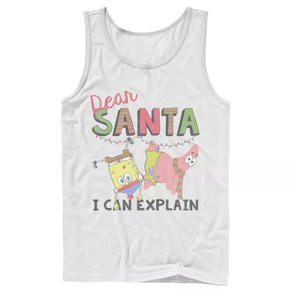Men's Nickelodeon SpongeBob SquarePants Santa I Can Explain Graphic Tank Top, Size: Small, Blue Product Image