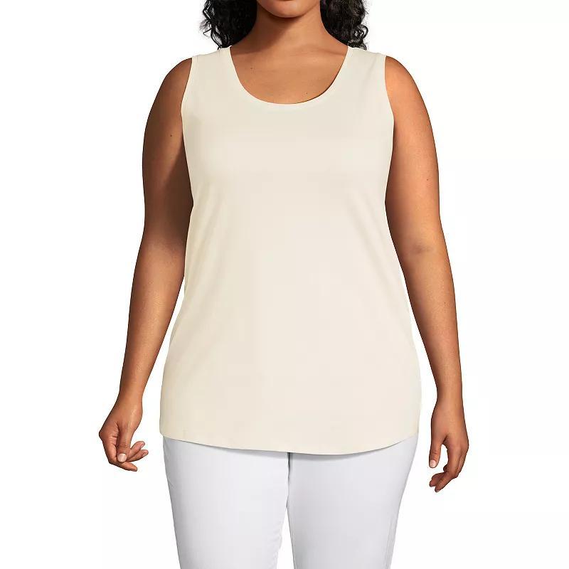 Plus Size Lands' End Scoopneck Tunic Tank Top, Women's, Size: 2XL, Limoncello Yellow Product Image