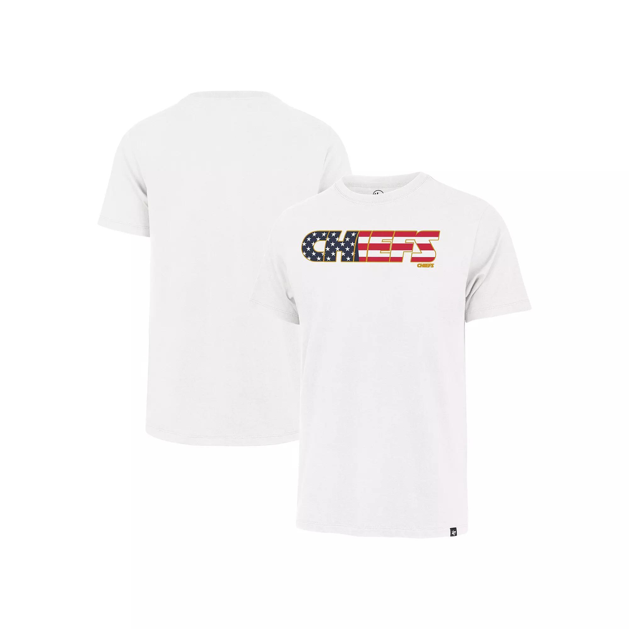 Men's '47 White Kansas City Chiefs Flag Script Franklin T-Shirt, Size: Small Product Image