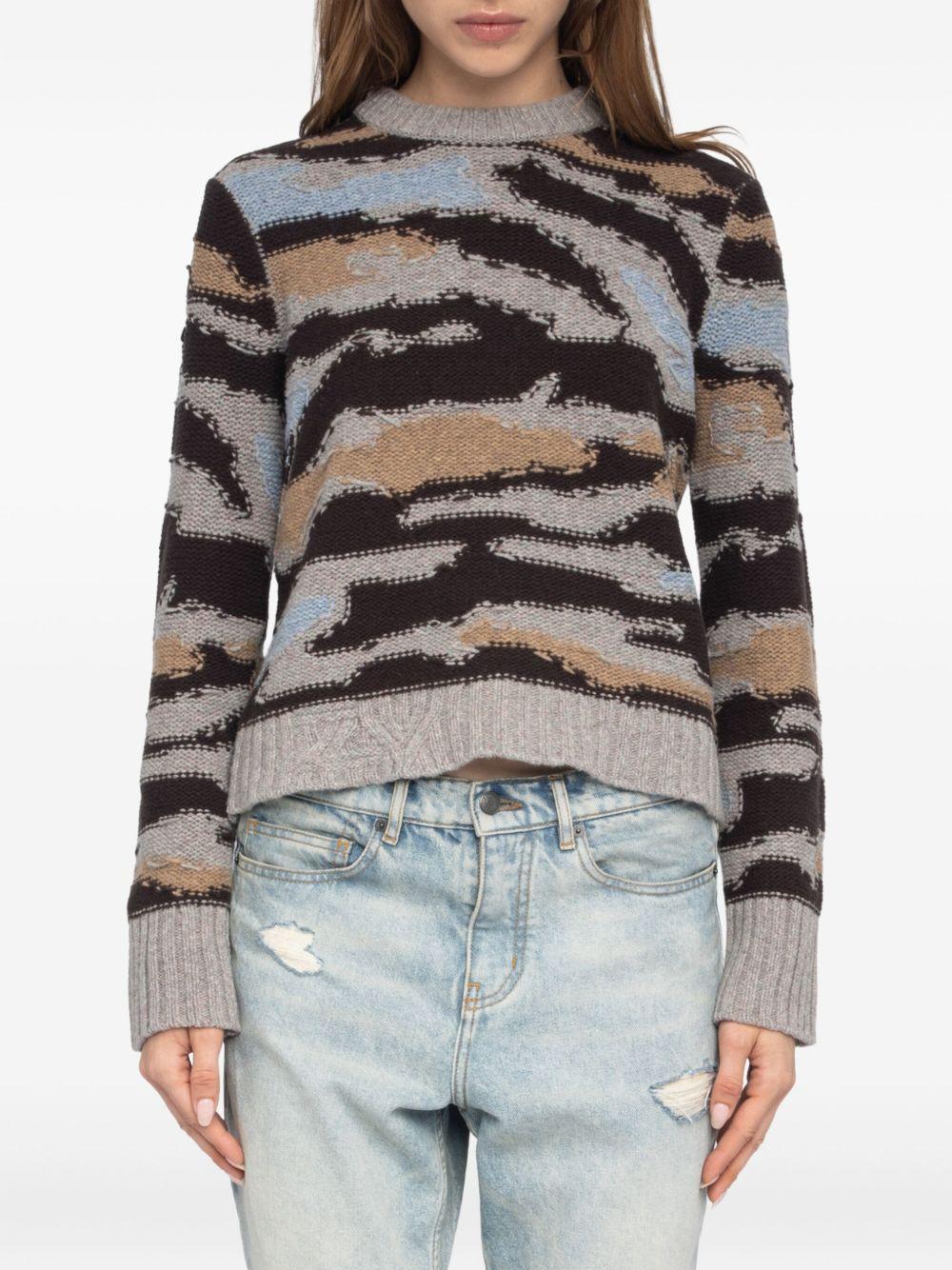 Malty patterned crew-neck sweater Product Image
