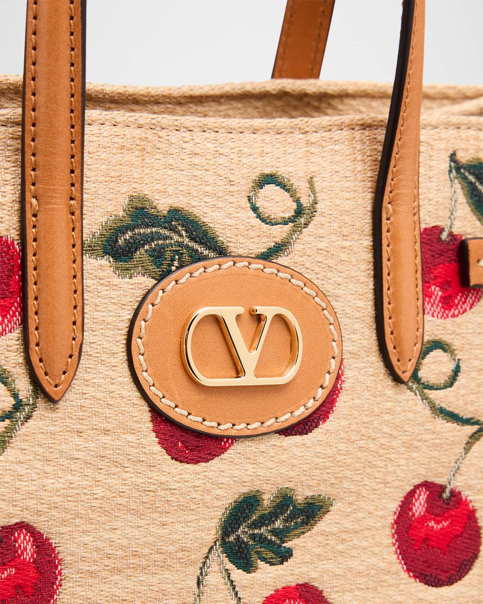 Antibes Small Raffia Cherry Jacquard Tote Bag Product Image