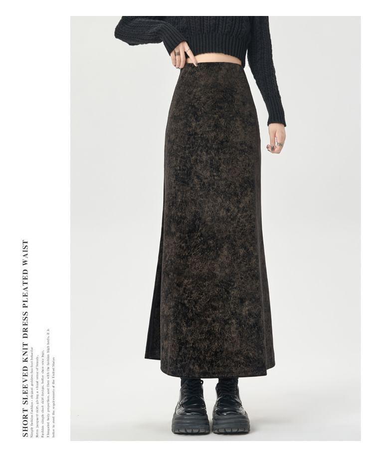 High Waist Floral Print Maxi A-Line Skirt Product Image