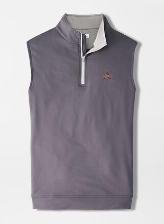 Peter Millar Mens Tennessee College World Series Galway Stretch Loop Terry Quarter-Zip Vest | Color: Iron | Size: S Product Image