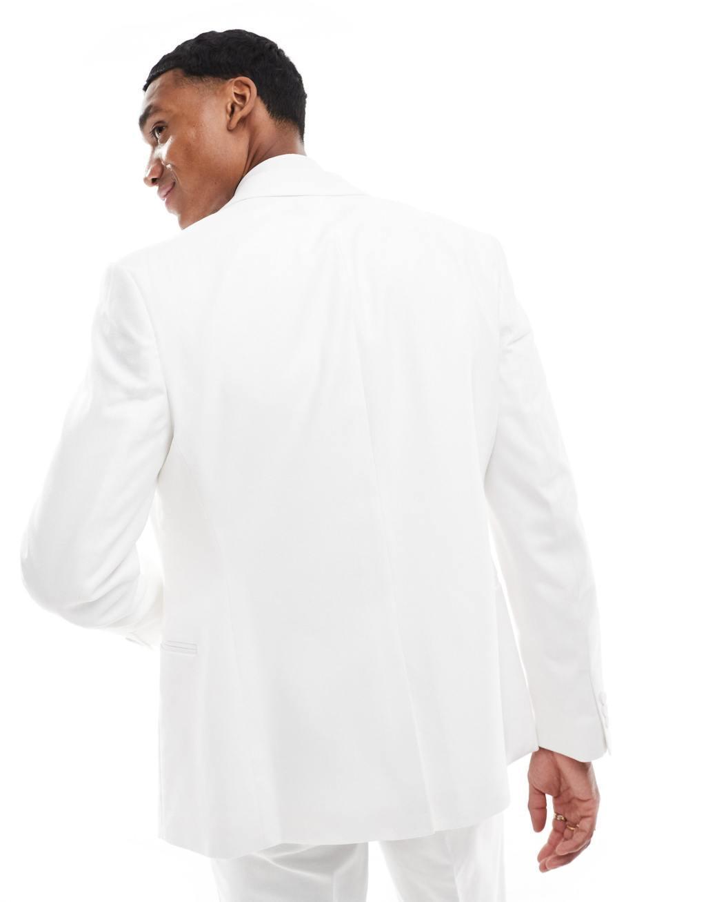 ASOS DESIGN slim fit suit jacket in white Product Image