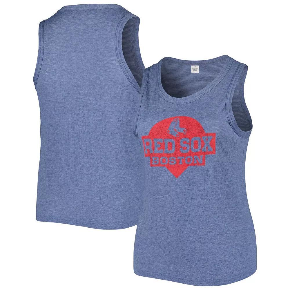 Women's Soft as a Grape Navy Boston Red Sox Plus Size High Neck Tri-Blend Tank Top, Size: 2XL, Blue Product Image