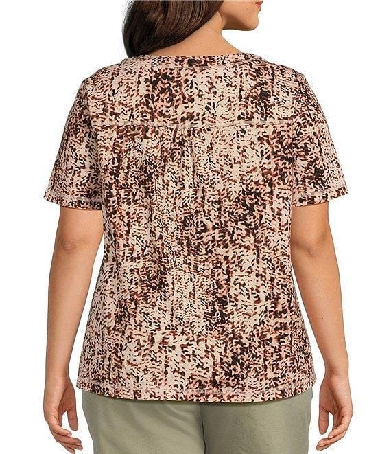 Westbound Plus Size Animal Texture Short Short V-Neck Top Product Image