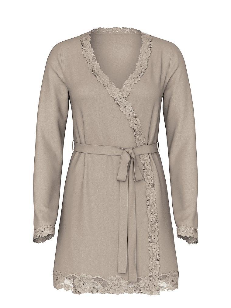 Modal Soft Lace-Trim Wrap Robe Product Image