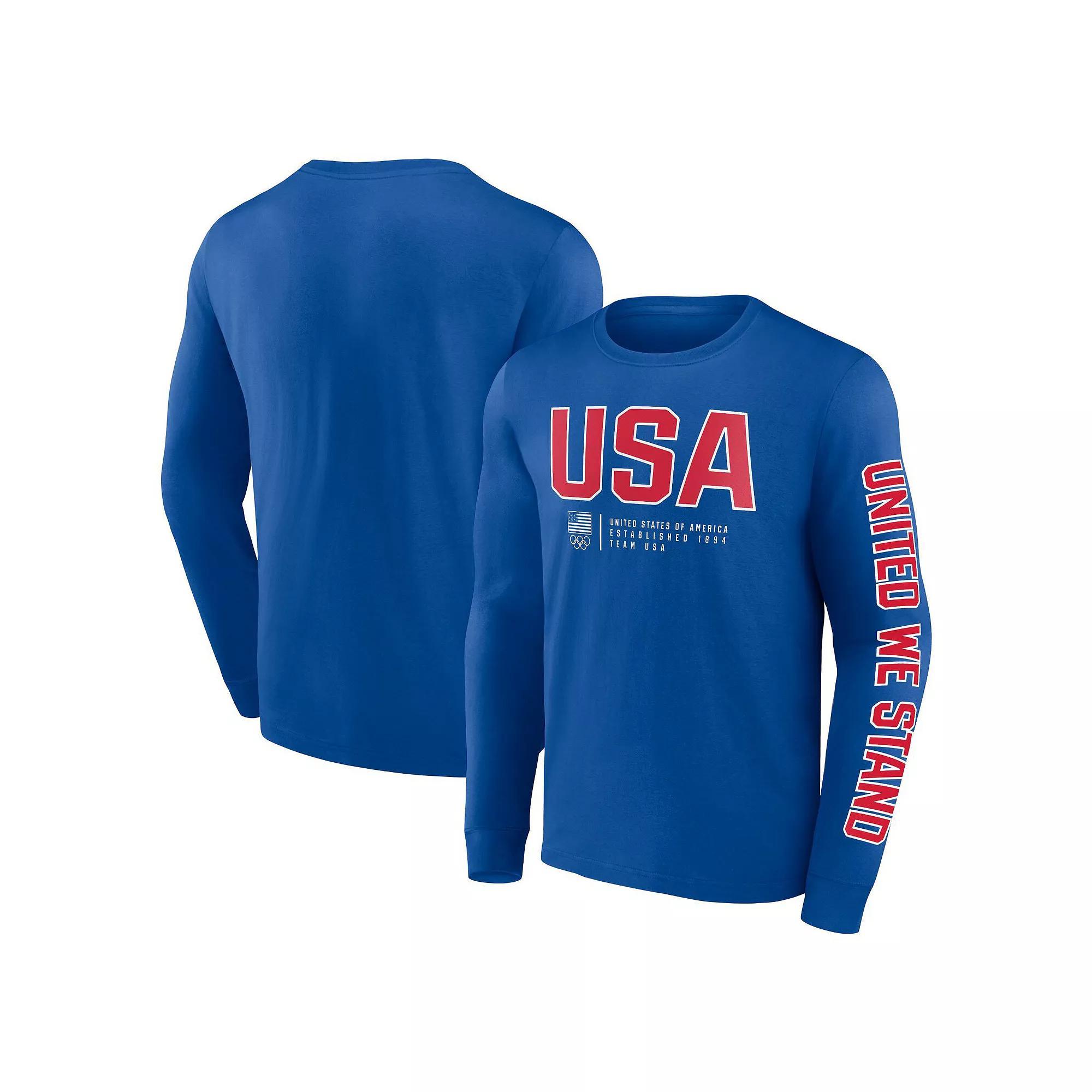 Men's Fanatics Branded Royal Team USA Strive For Gold Long Sleeve T-Shirt, Size: XL, Usa Blue Product Image