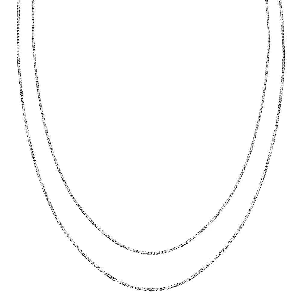 PRIMROSE Sterling Silver Box Chain Necklace Set, Women's, Grey Product Image