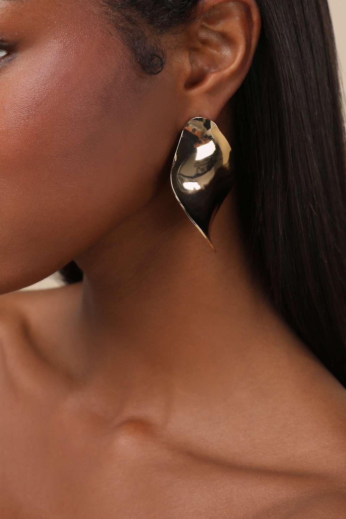 Donella Gold Statement Earrings Product Image