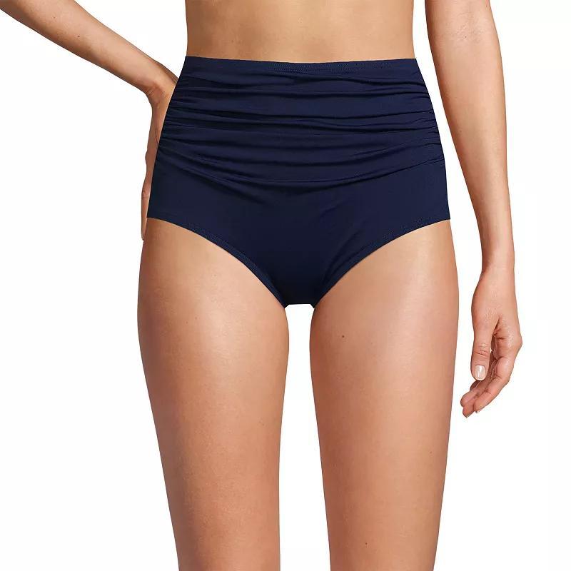 Plus Size Lands' End Chlorine Resistant Tummy Control Bikini Bottoms, Women's, Size: 26 W, Black Product Image