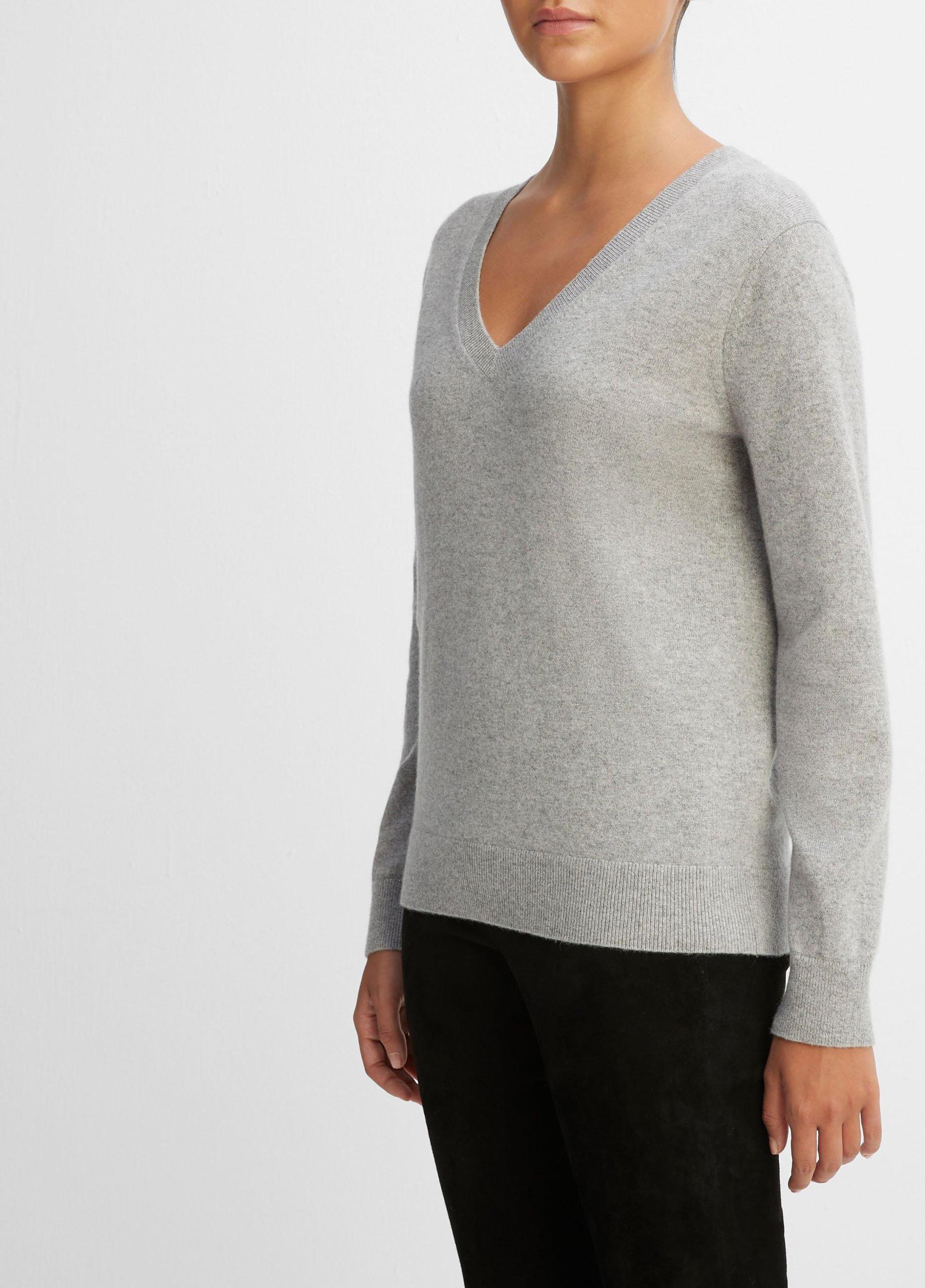 Womens Cashmere Weekend V-Neck Sweater, Camel, Size M Vince Product Image