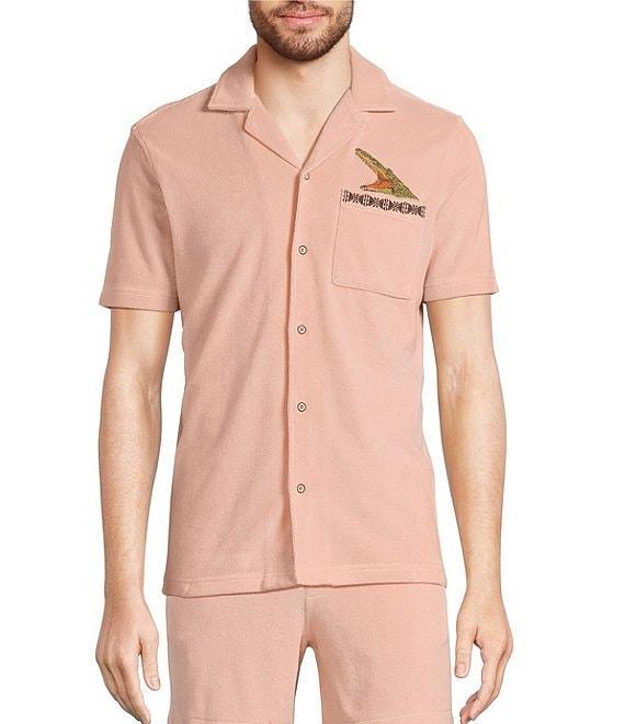 Murano Crocodile World Collection Slim Fit Embroidered Crocodile Pocket Short Sleeve Woven Shirt Product Image
