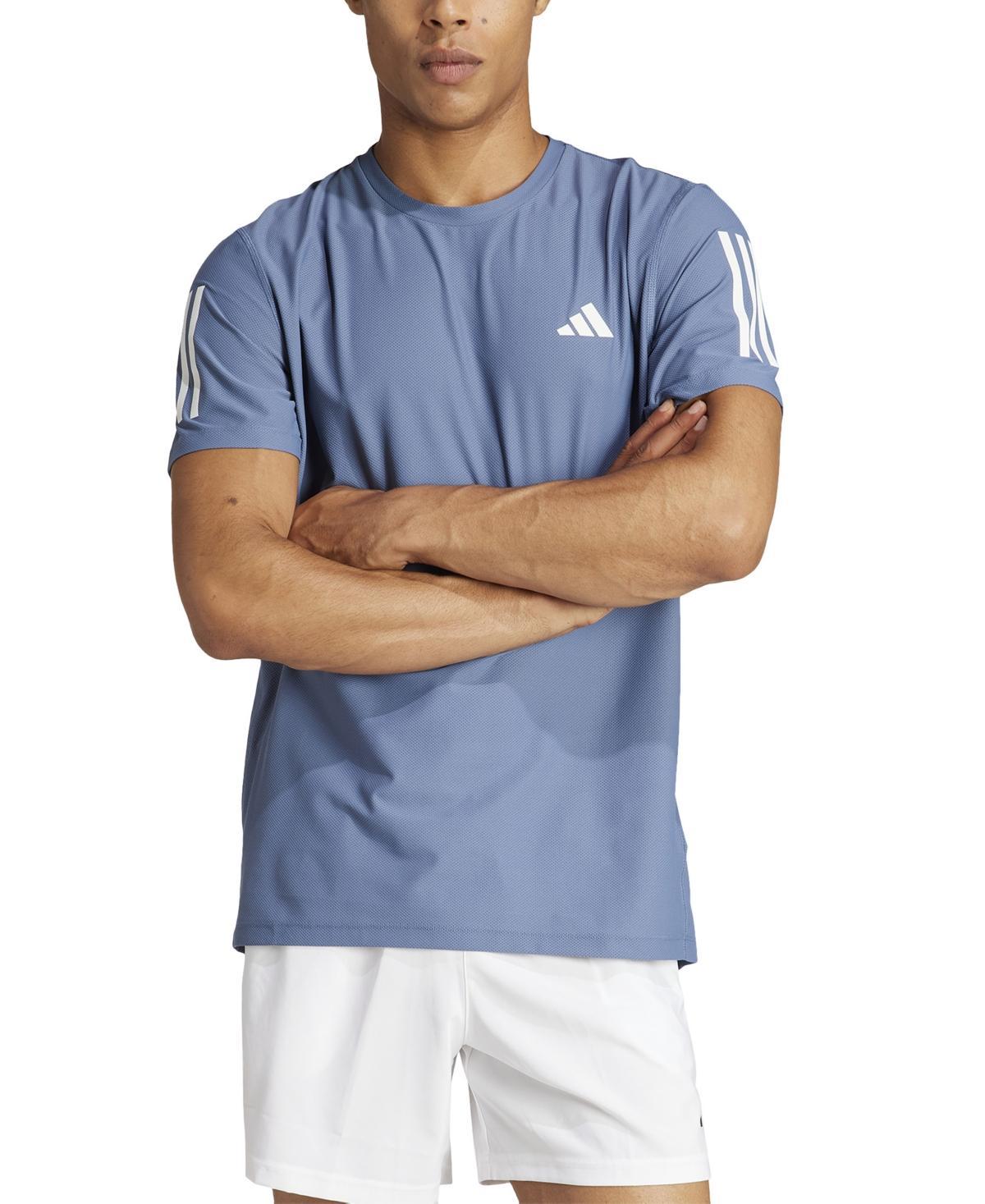 Men's adidas Own The Run Short Sleeve Tee, Size: Medium, Dark Blue Product Image