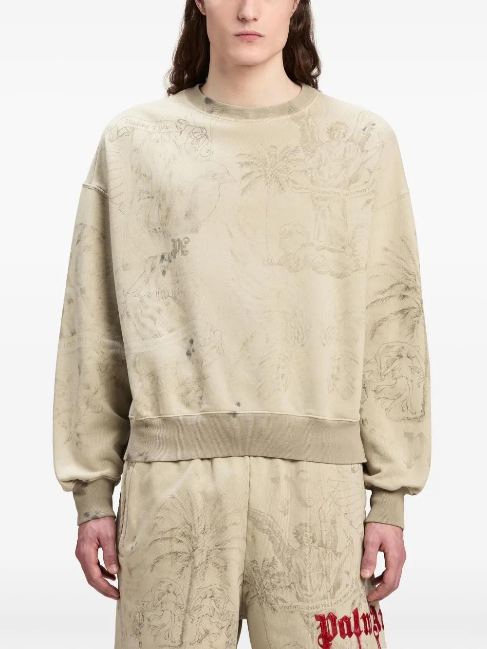 graphic-print cotton sweatshirt  Product Image