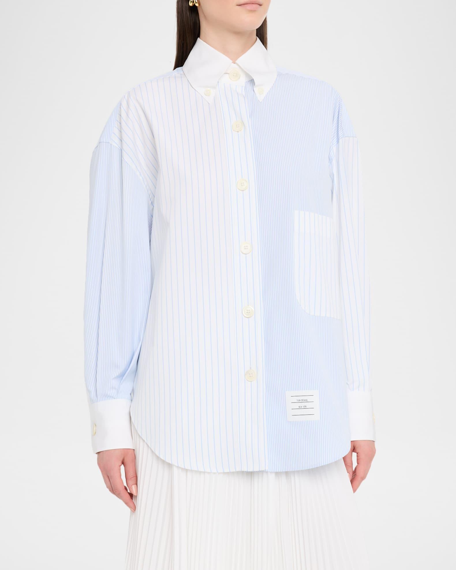 Fun Mix Micro Striped Poplin Oversized Shirt Product Image