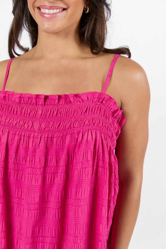 Tidal Tango Pink Textured Shift Romper Dress FINAL SALE Product Image