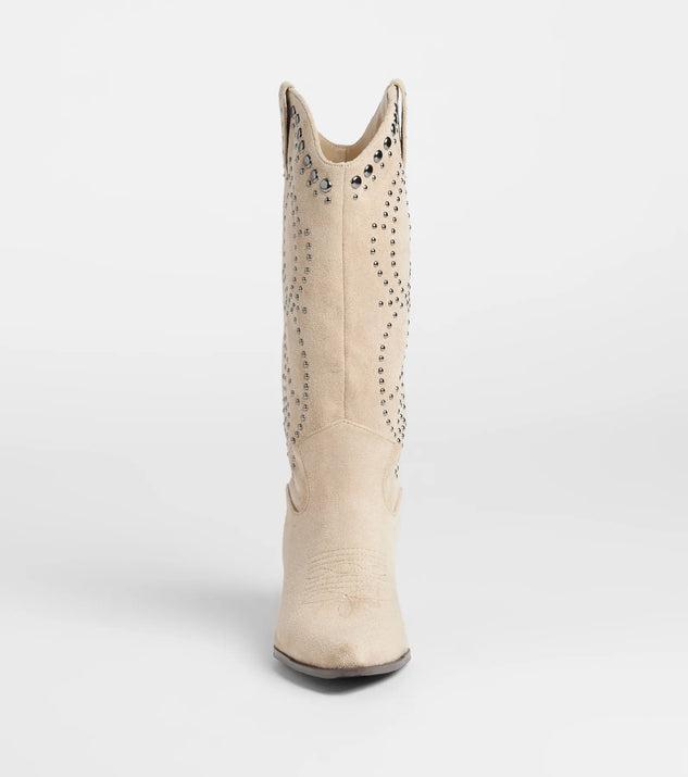 Moving Along Studded Cowboy Boots Product Image