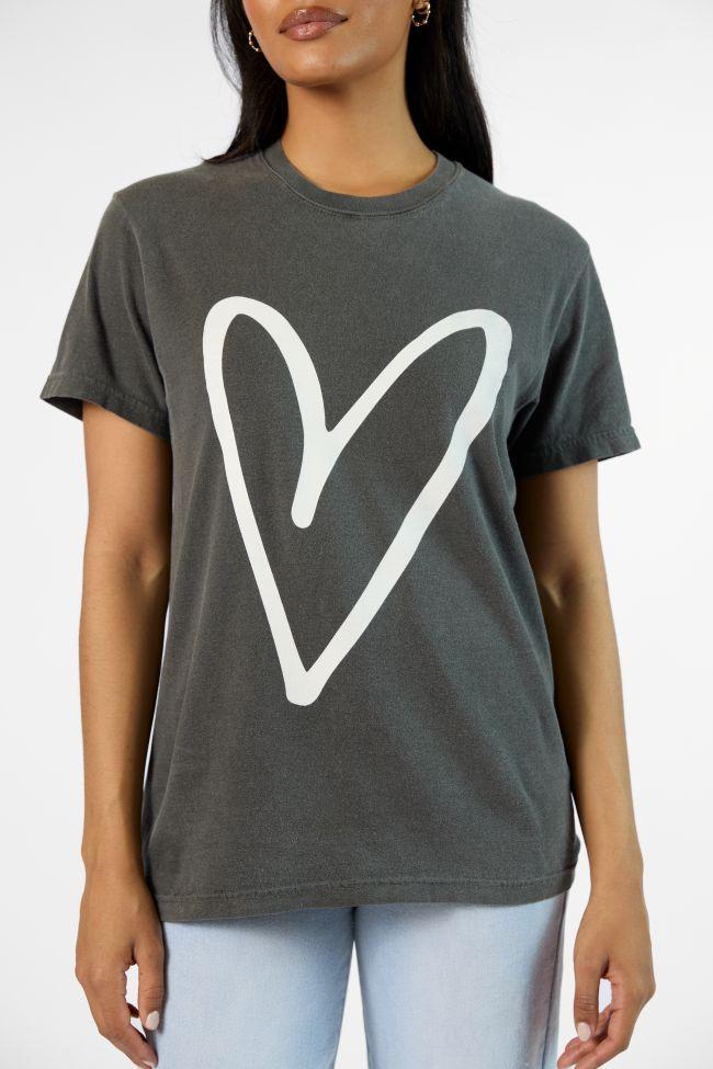 Heart Sketch Grey Comfort Color Graphic Tee Product Image
