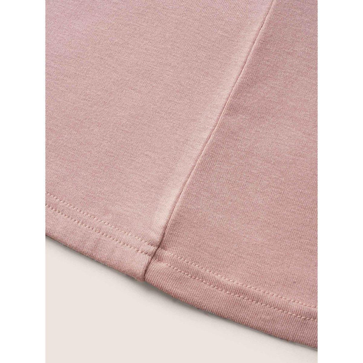 Plus Size Square Neck Solid Rib Knit T-shirt Dirtypink Women Casual Non Square Neck Bodycon Everyday T-shirts BloomChic 10/M Product Image