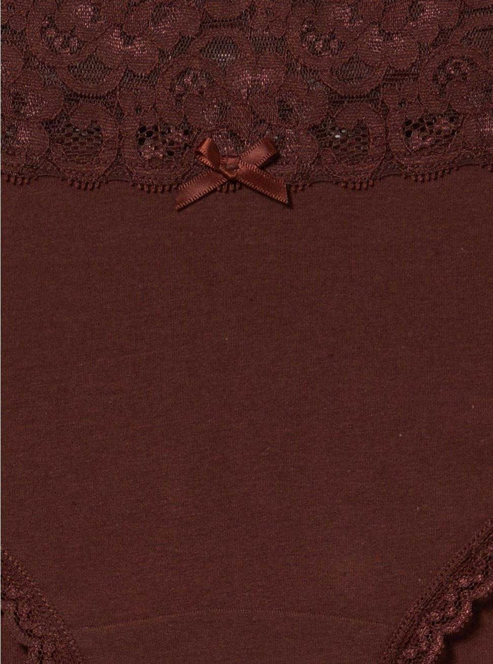 Cotton Mid-Rise Lace Trim Cheeky Panty Product Image