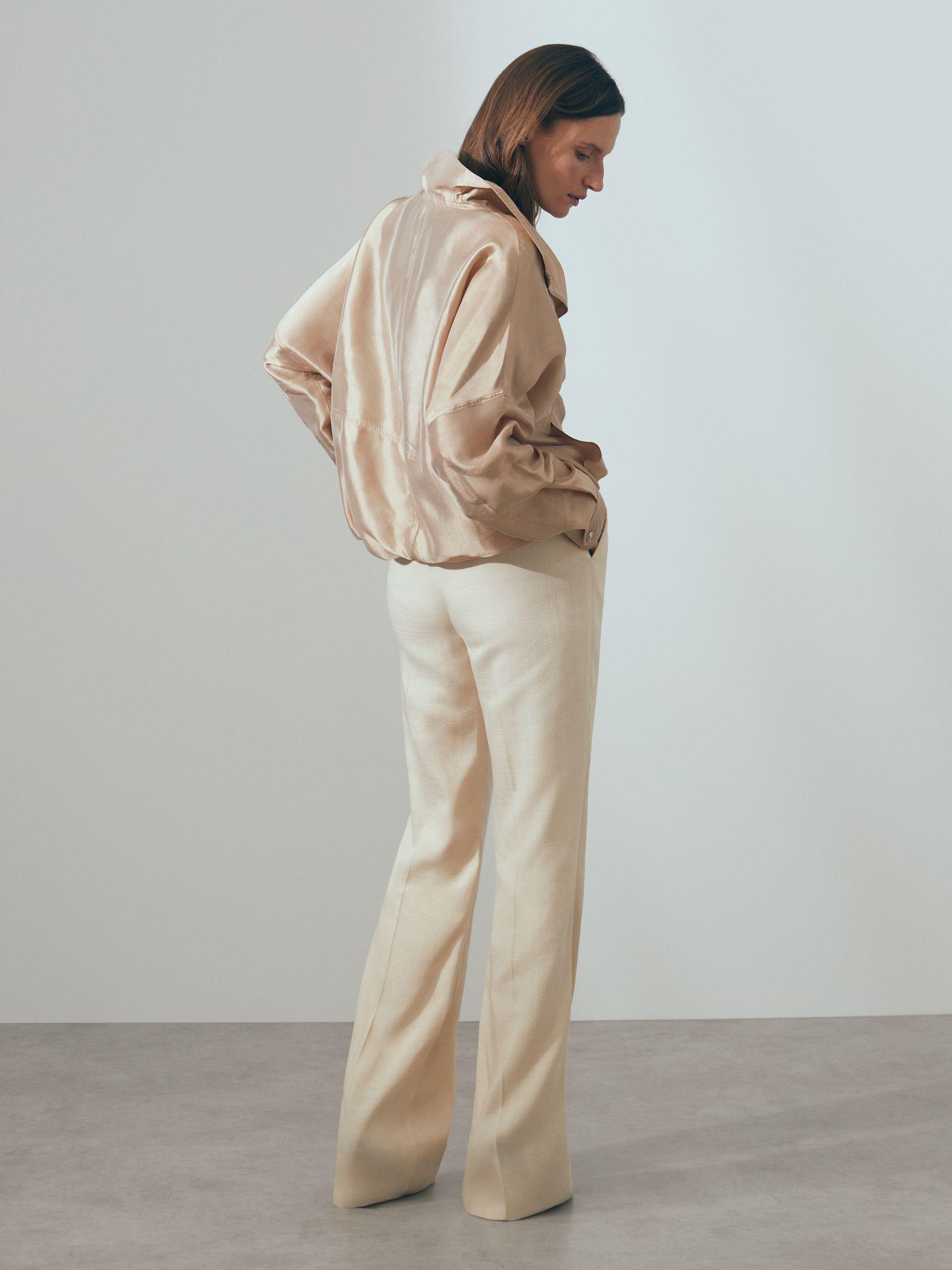 Atelier Zip-Through Jacket with Silk in Champagne Product Image