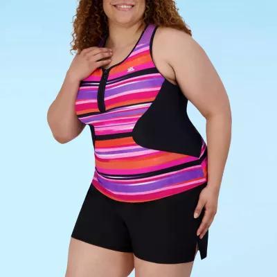 ZeroXposur Striped Tankini Swimsuit Top Plus Product Image