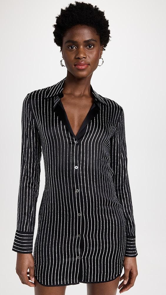 Alexander Wang Slim Shirt Dress with Crystal Hotfix | Shopbop Product Image