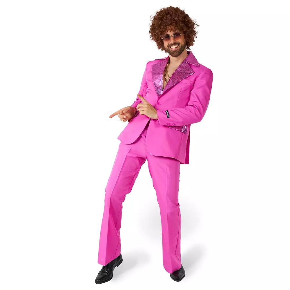 Men's Suitmeister Saturday Night Disco Costume Suit, Size: XL, Disco Suit Pink Product Image