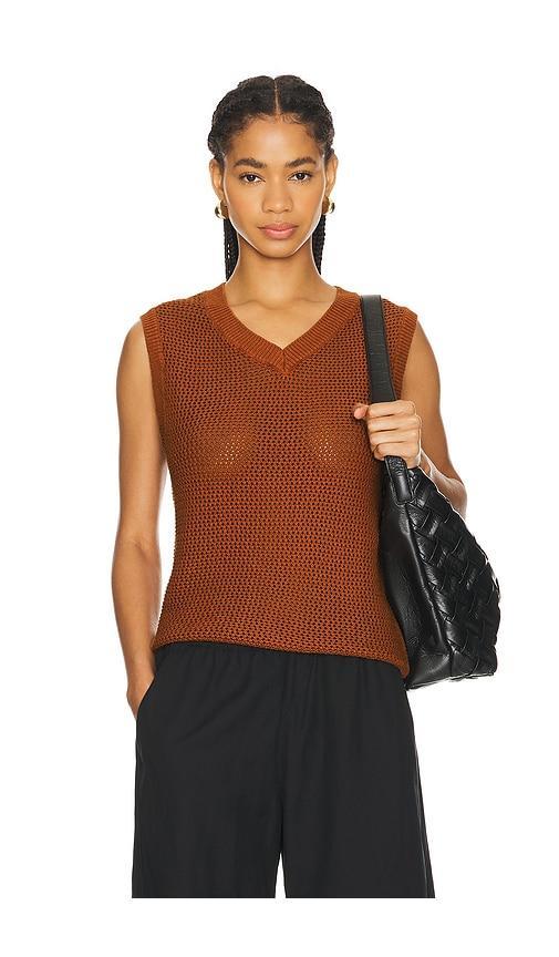 Open Knit V Neck Vest WAO Product Image